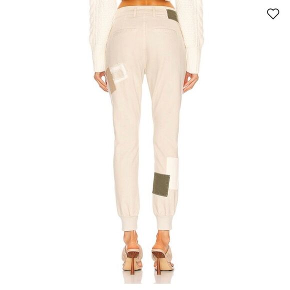 SER.O.YA Crew Pant in Cario Patch Organic Cotton Button Fly High Rise Banded Hem - Picture 2 of 16